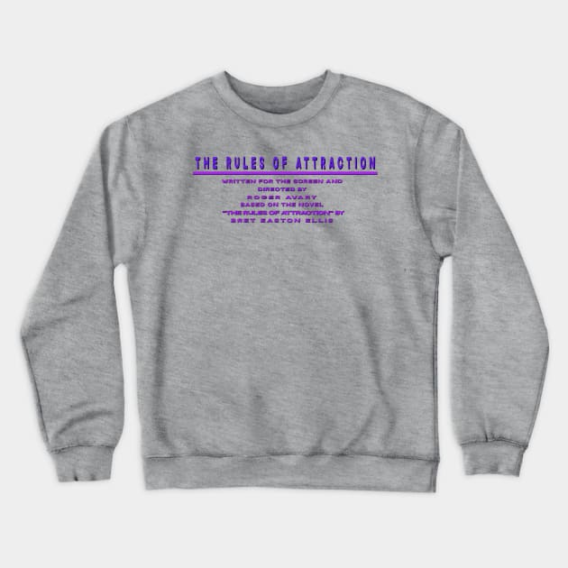 Rules of Attraction Title Card Crewneck Sweatshirt by Exploitation-Vocation